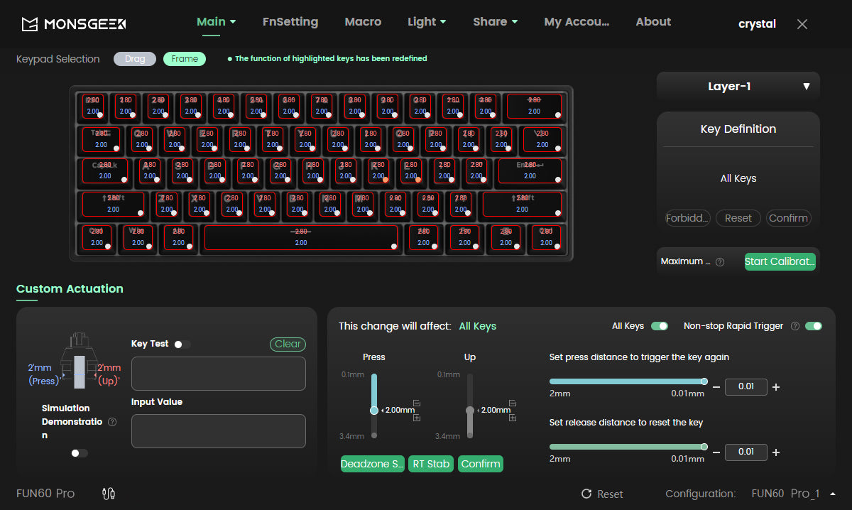 60% Magnetic Switch Gaming Keyboard with Rapid Trigger & 8K ARGB