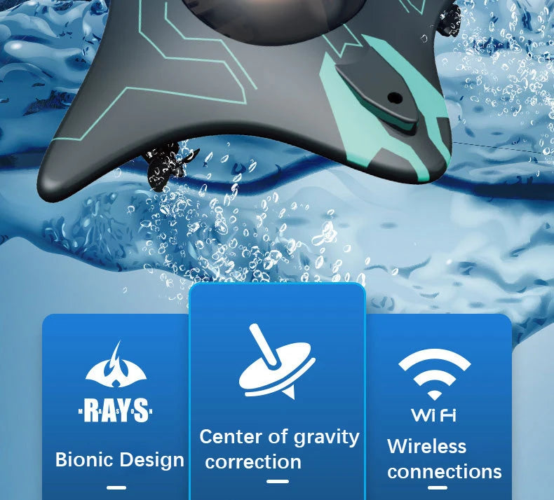 RC Boat Submarine with Camera Underwater 6CH Remote Control Wifi FPV Remote Control Boats Radio Control Toys for Boyts Kid Gifts
