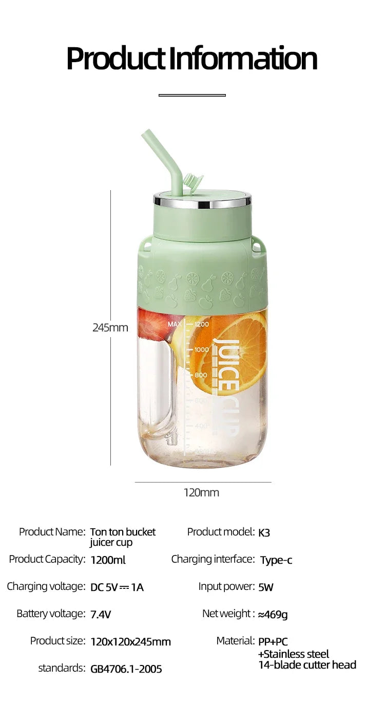 Portable Wireless Electric Juicer Cup  Blender