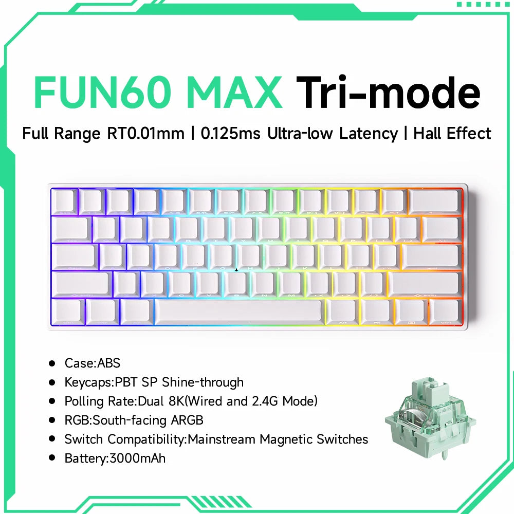 60% Magnetic Switch Gaming Keyboard with Rapid Trigger & 8K ARGB