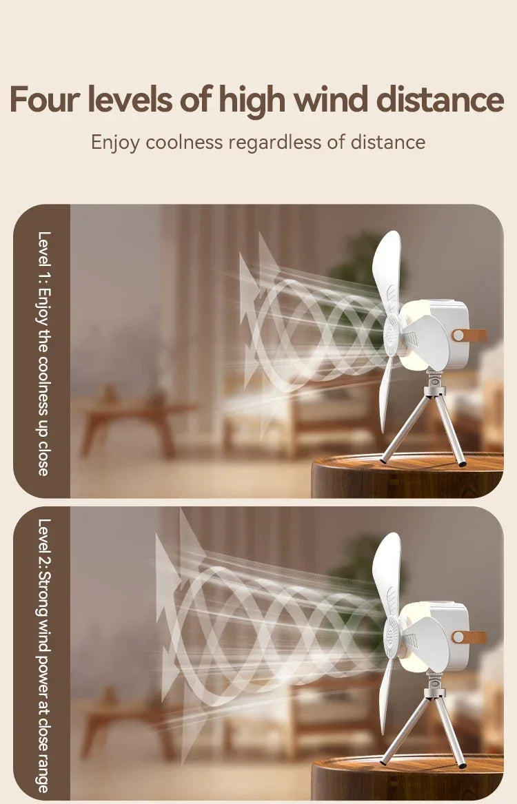 2026 Portable Rechargeable Hanging Ceiling Fan – USB Wireless Fan for Dorm & Camping