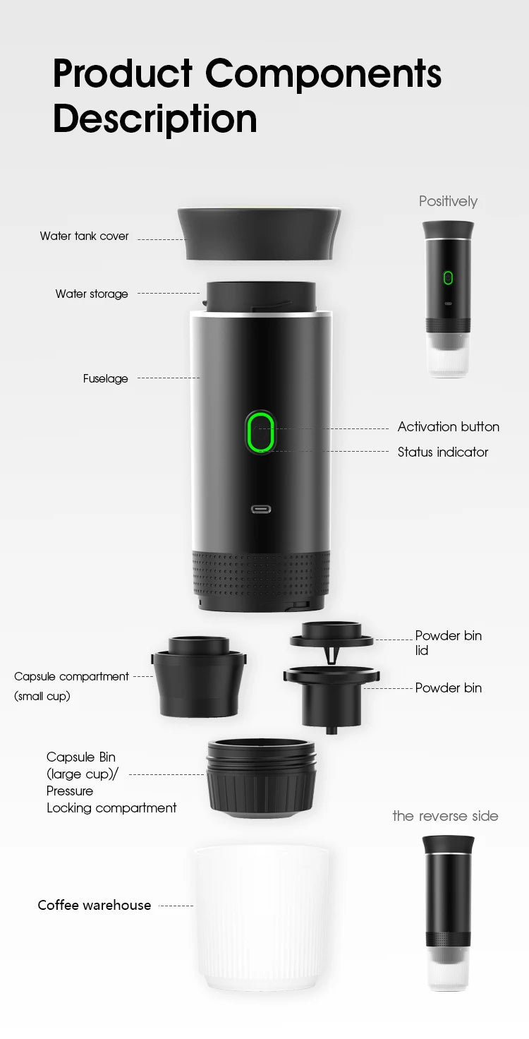 Wireless Electric Portable Espresso Coffee Machine