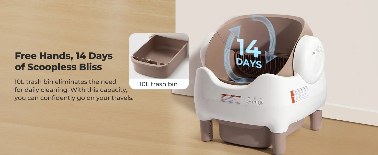 Smart Self-Cleaning Cat Litter Box with App Control & Odor Control