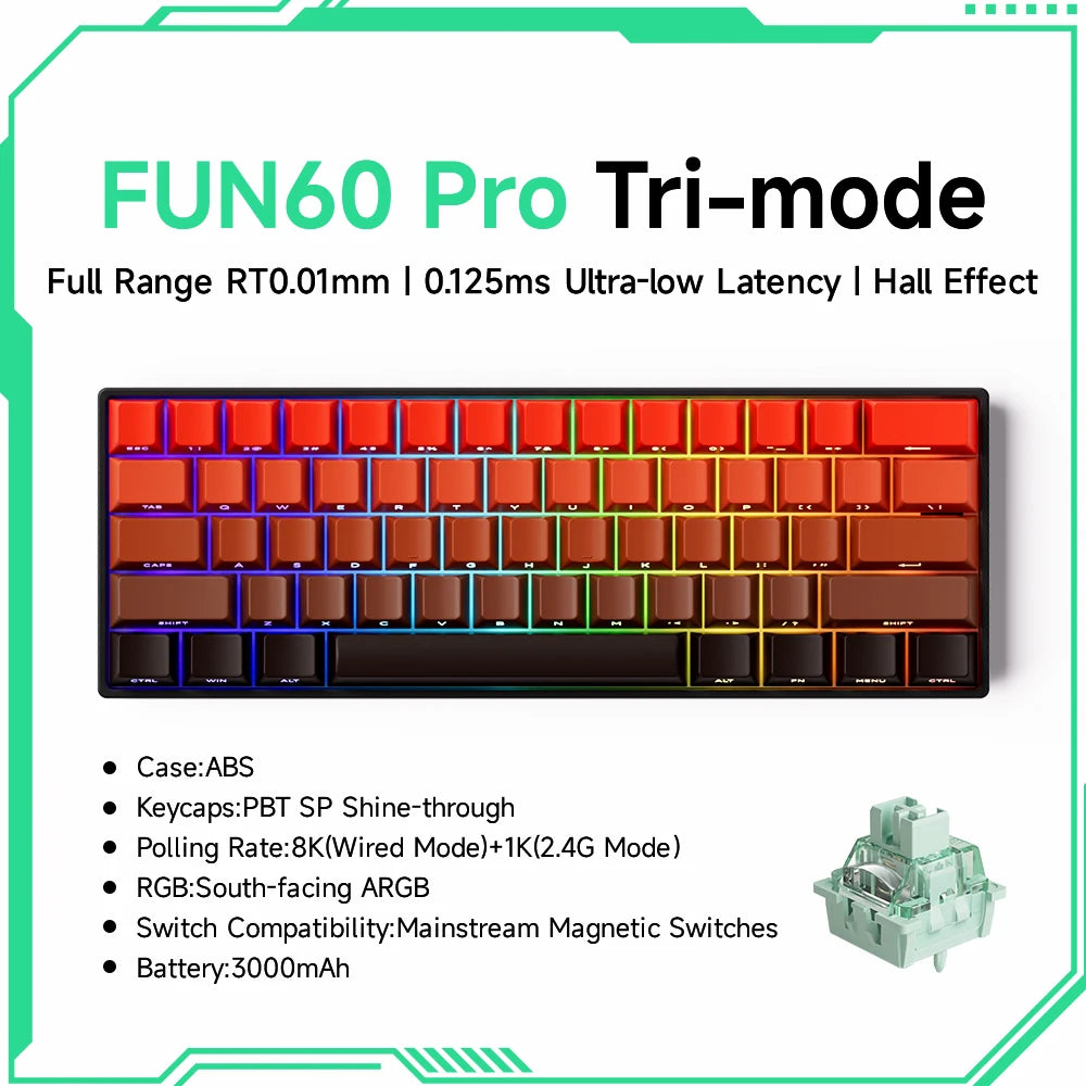 60% Magnetic Switch Gaming Keyboard with Rapid Trigger & 8K ARGB