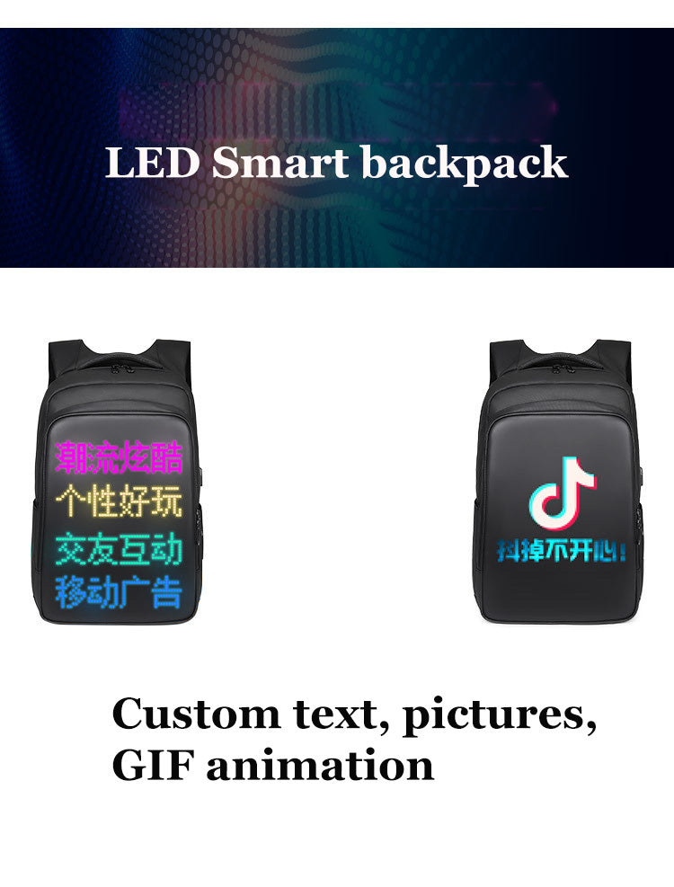 Smart LED Display Laptop Backpack for Travel & School (15.6")