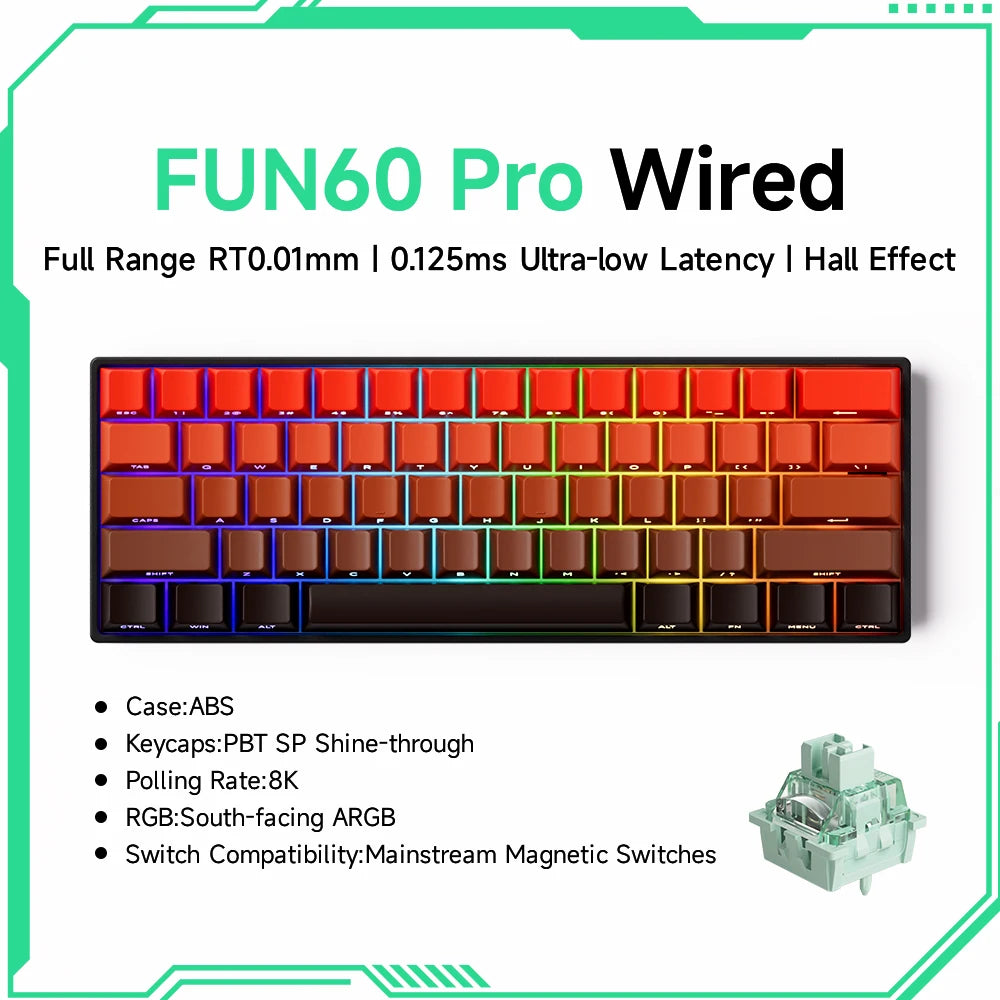 60% Magnetic Switch Gaming Keyboard with Rapid Trigger & 8K ARGB
