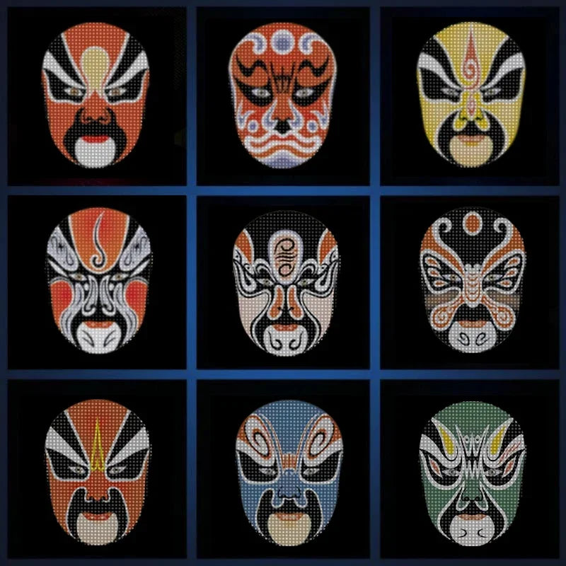 LED Light-Up Face Mask – Programmable DIY Photo Display Mask for Halloween & Parties