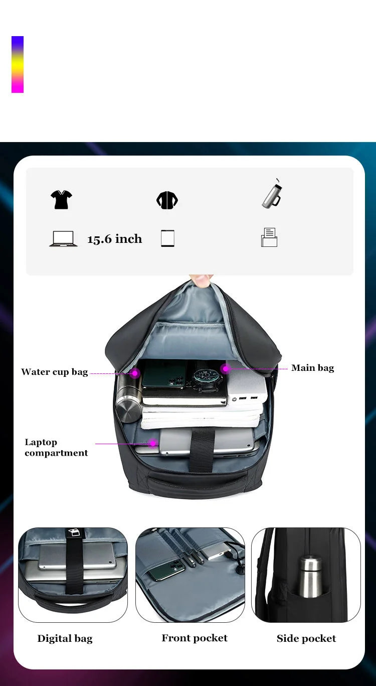 Smart LED Display Laptop Backpack for Travel & School (15.6")