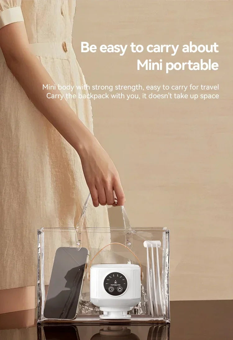 2026 Portable Rechargeable Hanging Ceiling Fan – USB Wireless Fan for Dorm & Camping