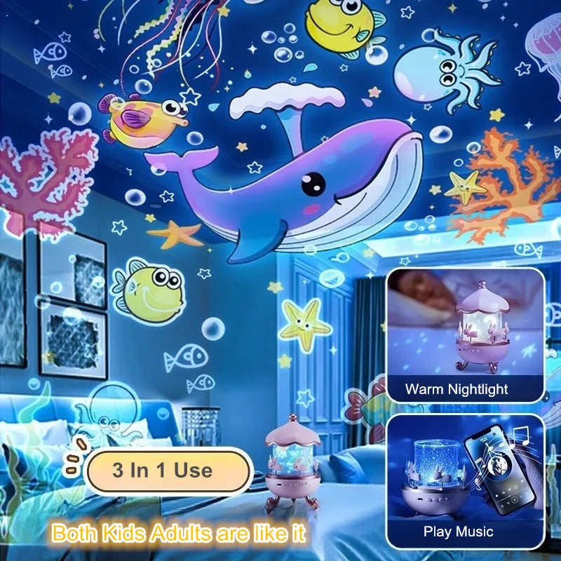 Kids Star Projector with 21 Films & Bluetooth Speaker