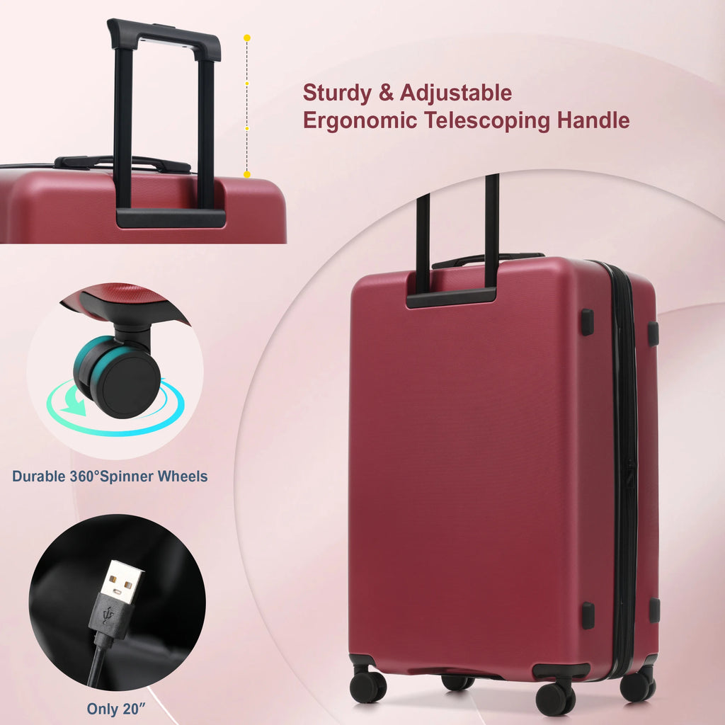 5-Piece Hardside Luggage Set with Front Opening & Spinner Wheels