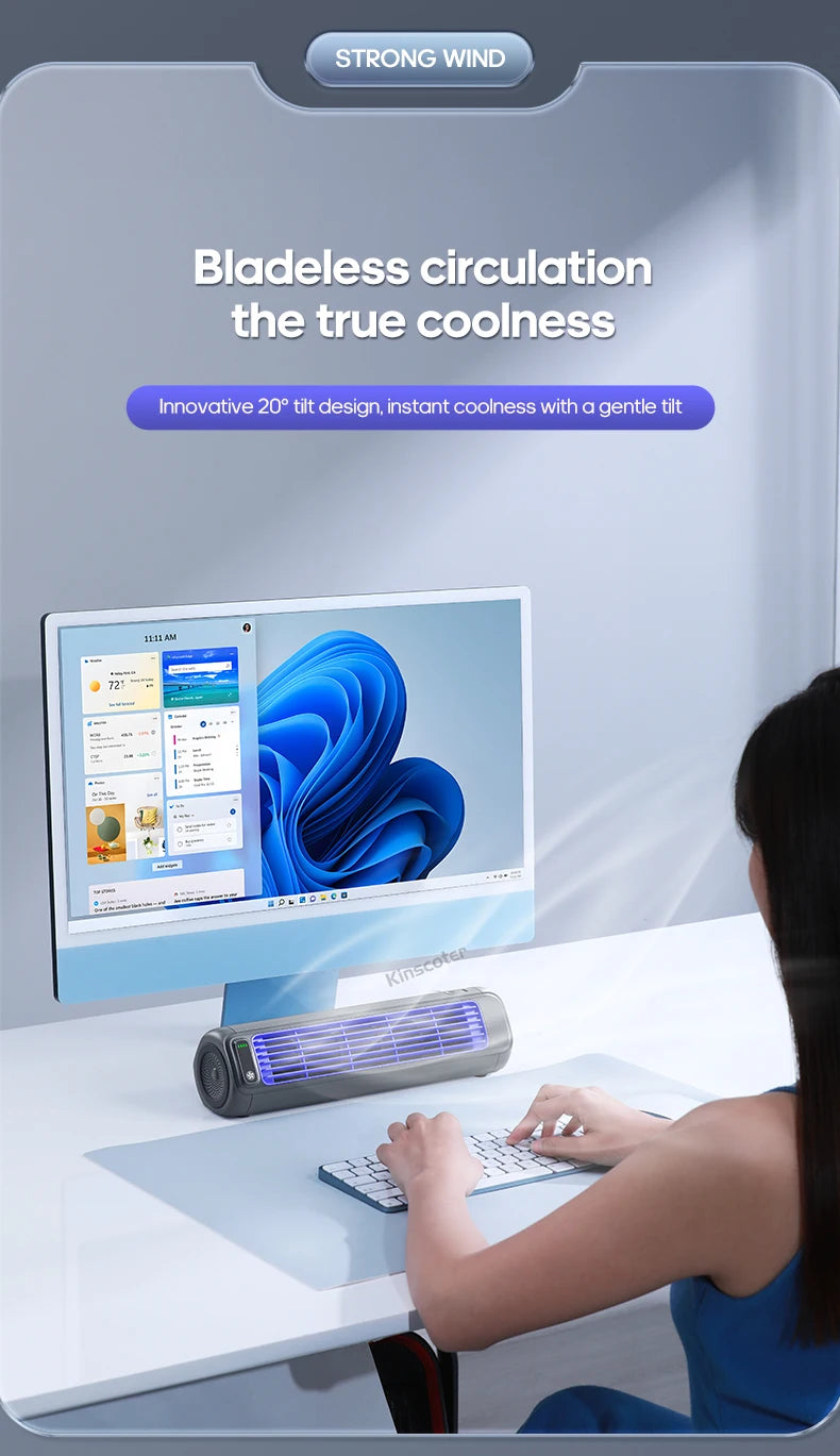 Portable 3-Speed Mini Air Circulator Fan with 2000mAh Battery