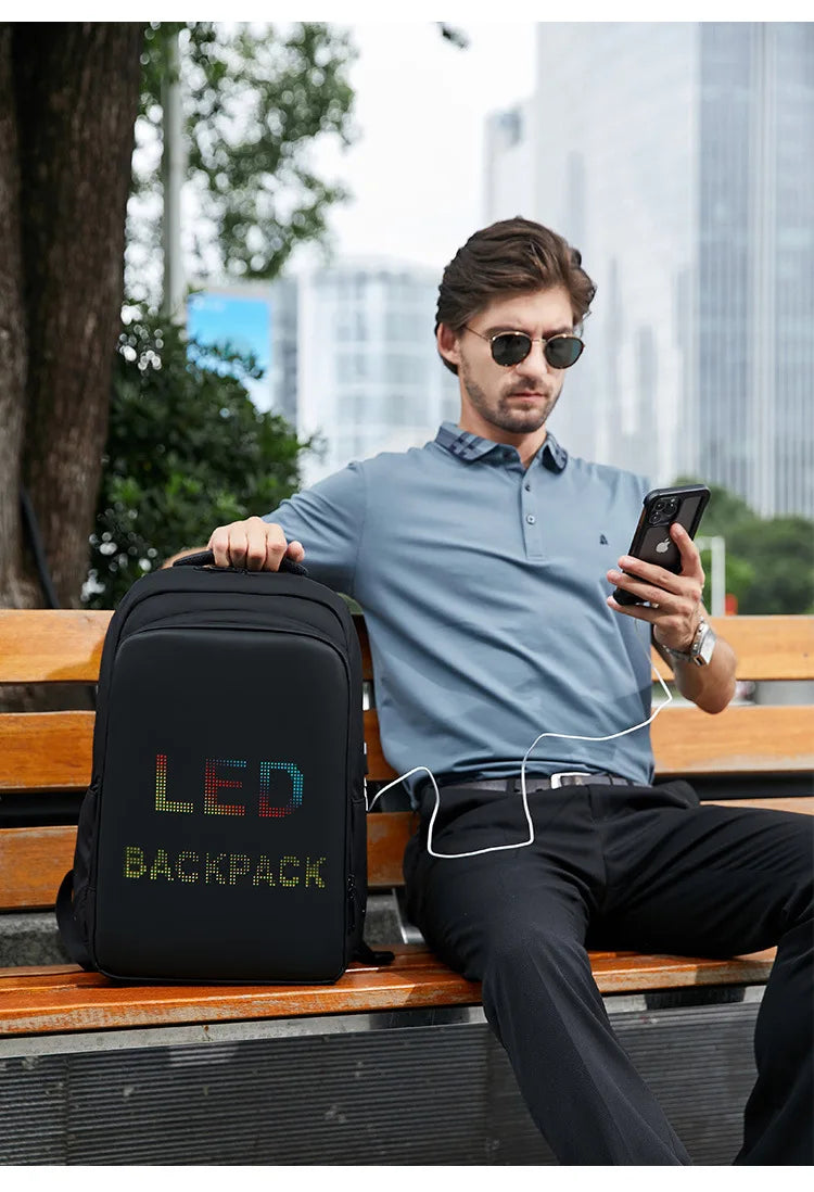 Smart LED Display Laptop Backpack for Travel & School (15.6")