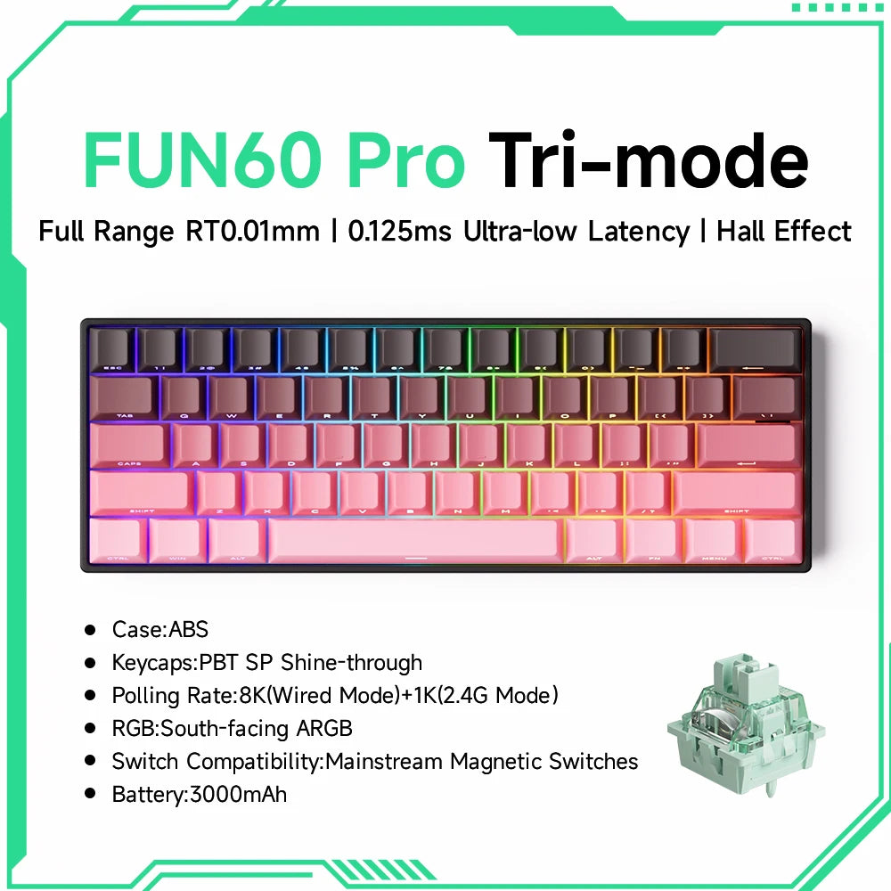 60% Magnetic Switch Gaming Keyboard with Rapid Trigger & 8K ARGB
