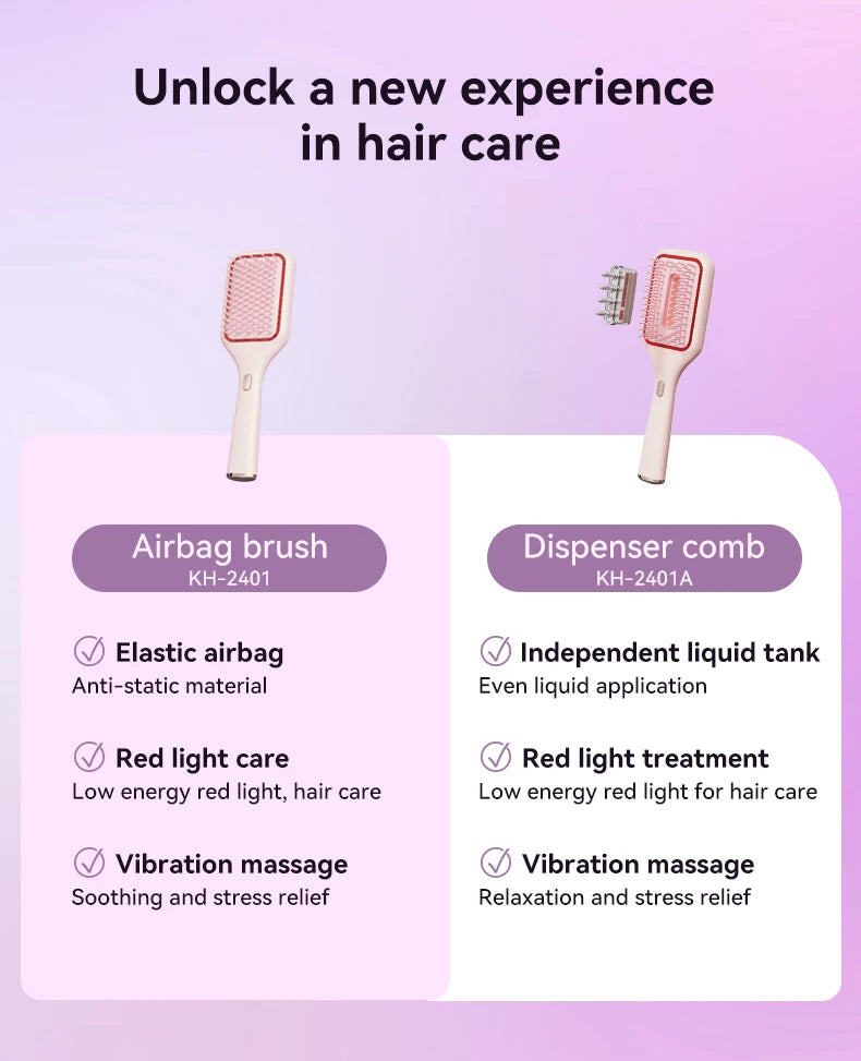 2025 New Vibration Scalp Massage Red Light Guide Comb Hair Growth Care