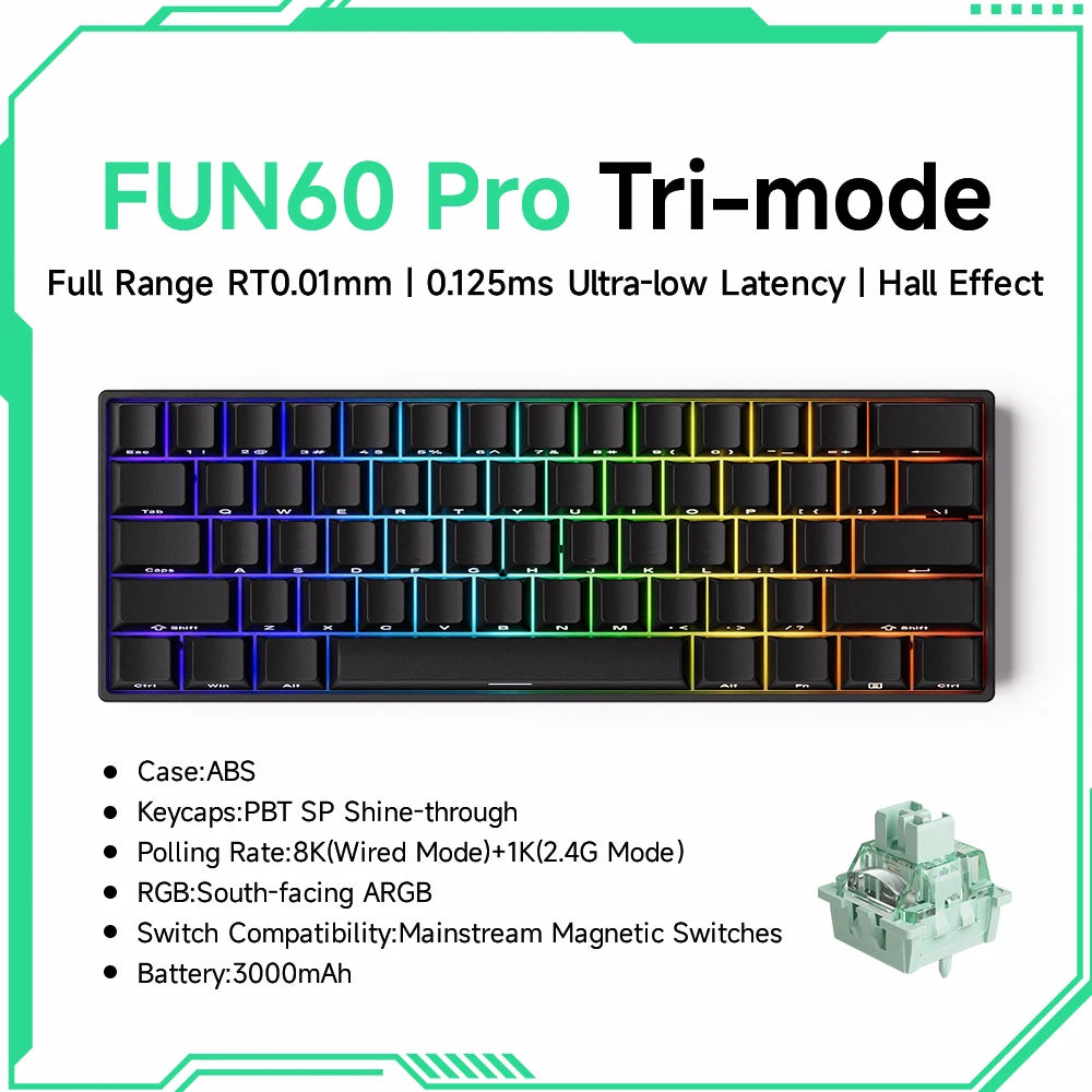 60% Magnetic Switch Gaming Keyboard with Rapid Trigger & 8K ARGB