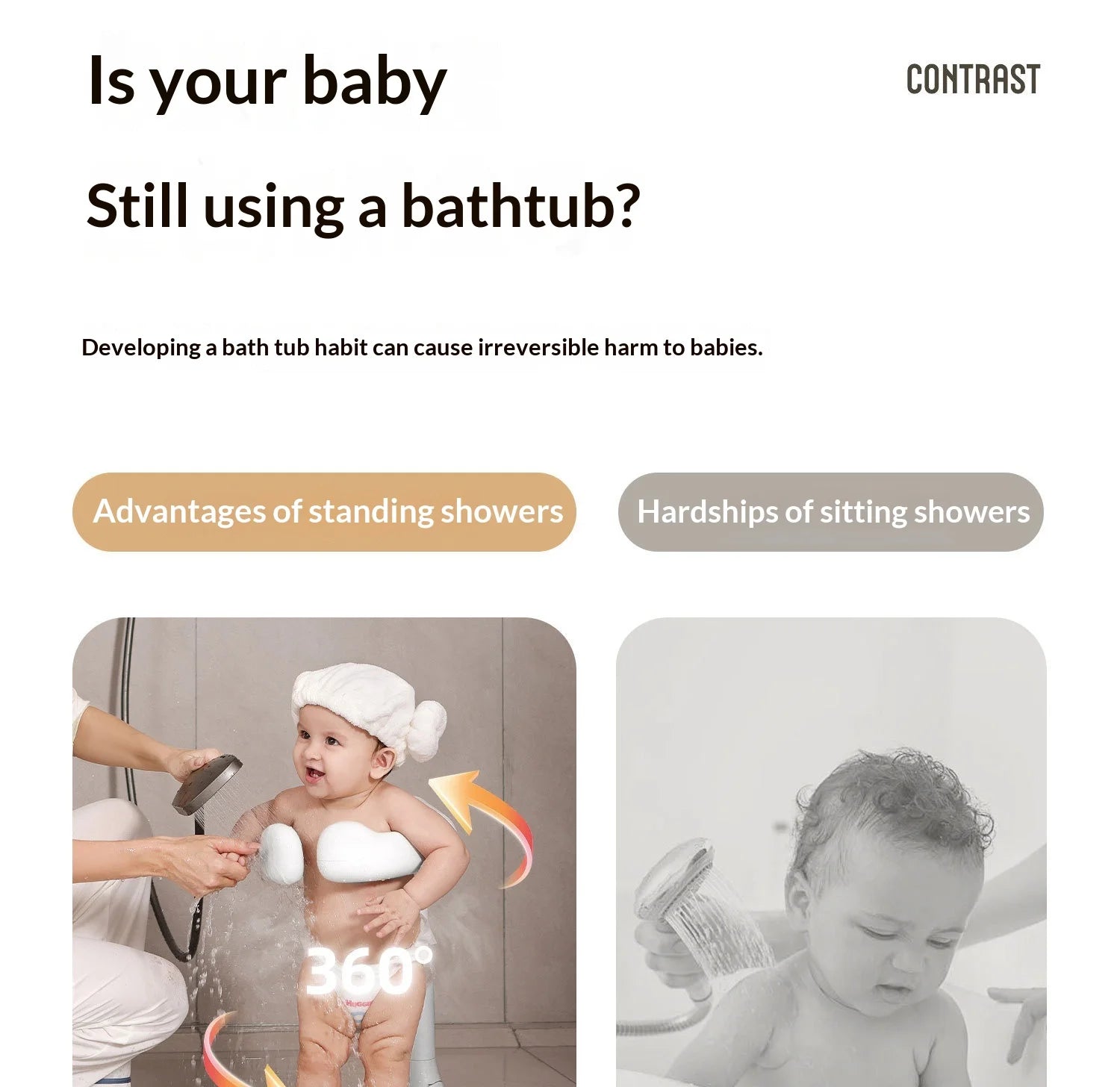 Portable Foldable Baby Bathtub – Non-Slip Space-Saving Bath Tub for Newborns & Toddlers