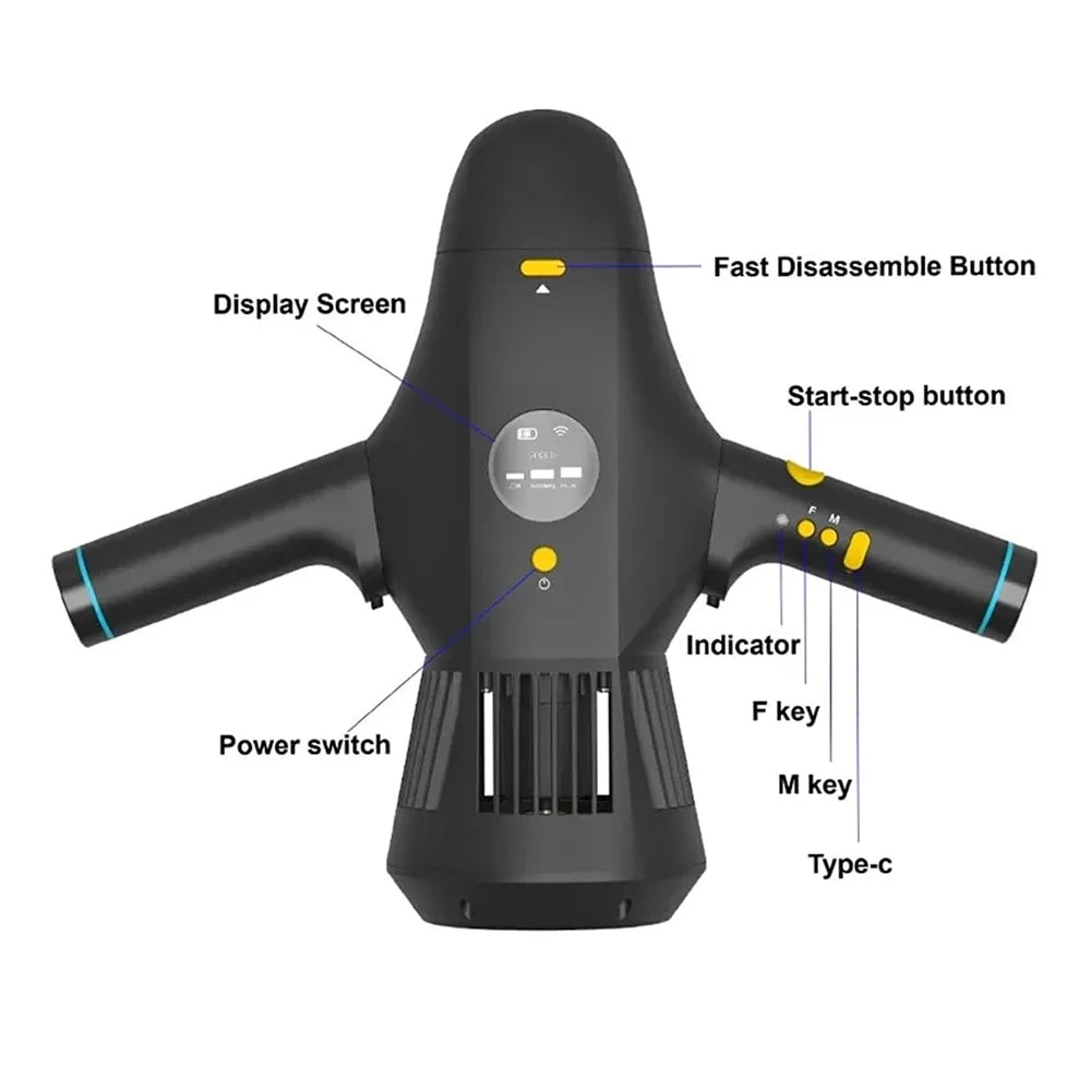Smart Underwater Scooter & Paddle Board Motor with Camera