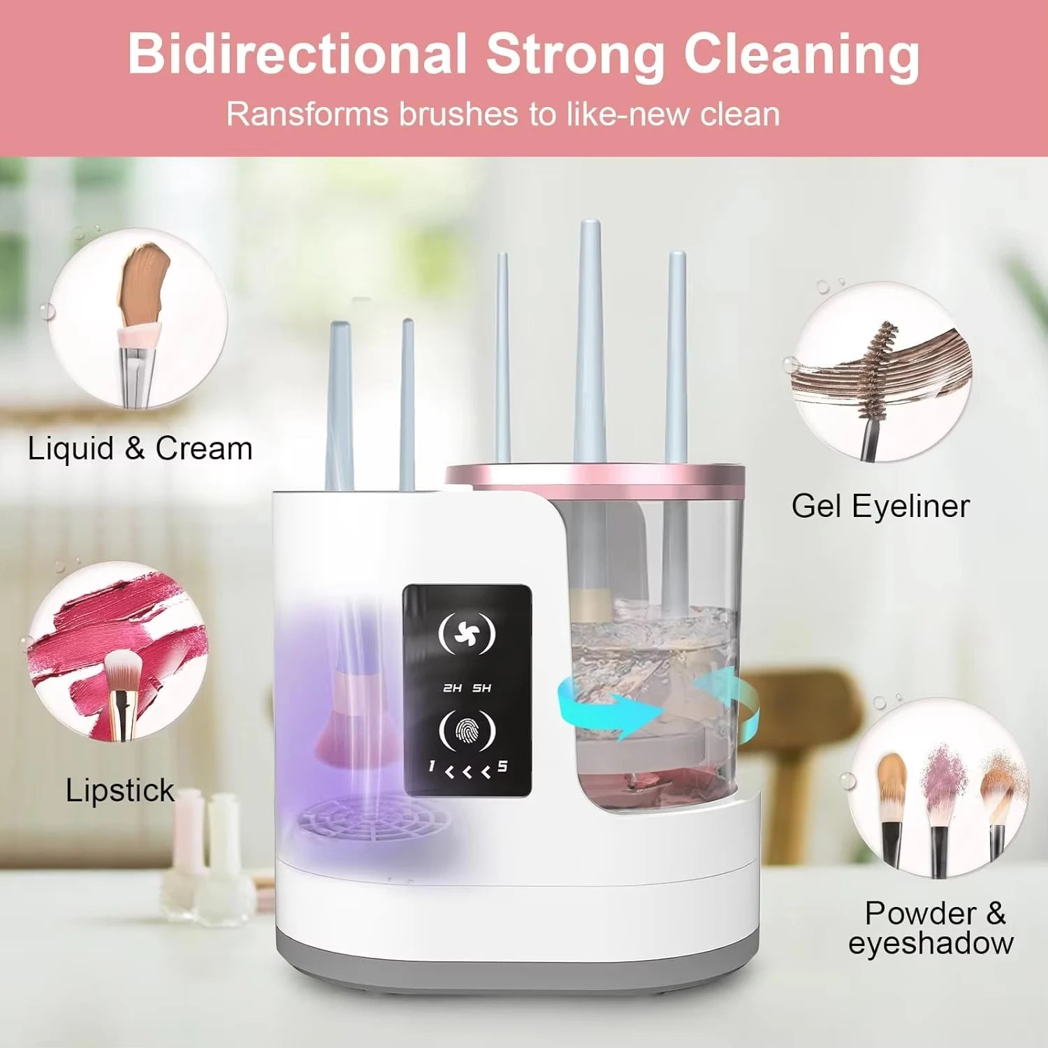 Automatic Makeup Brush Cleaner & Dryer – Rechargeable Cleaning Machine