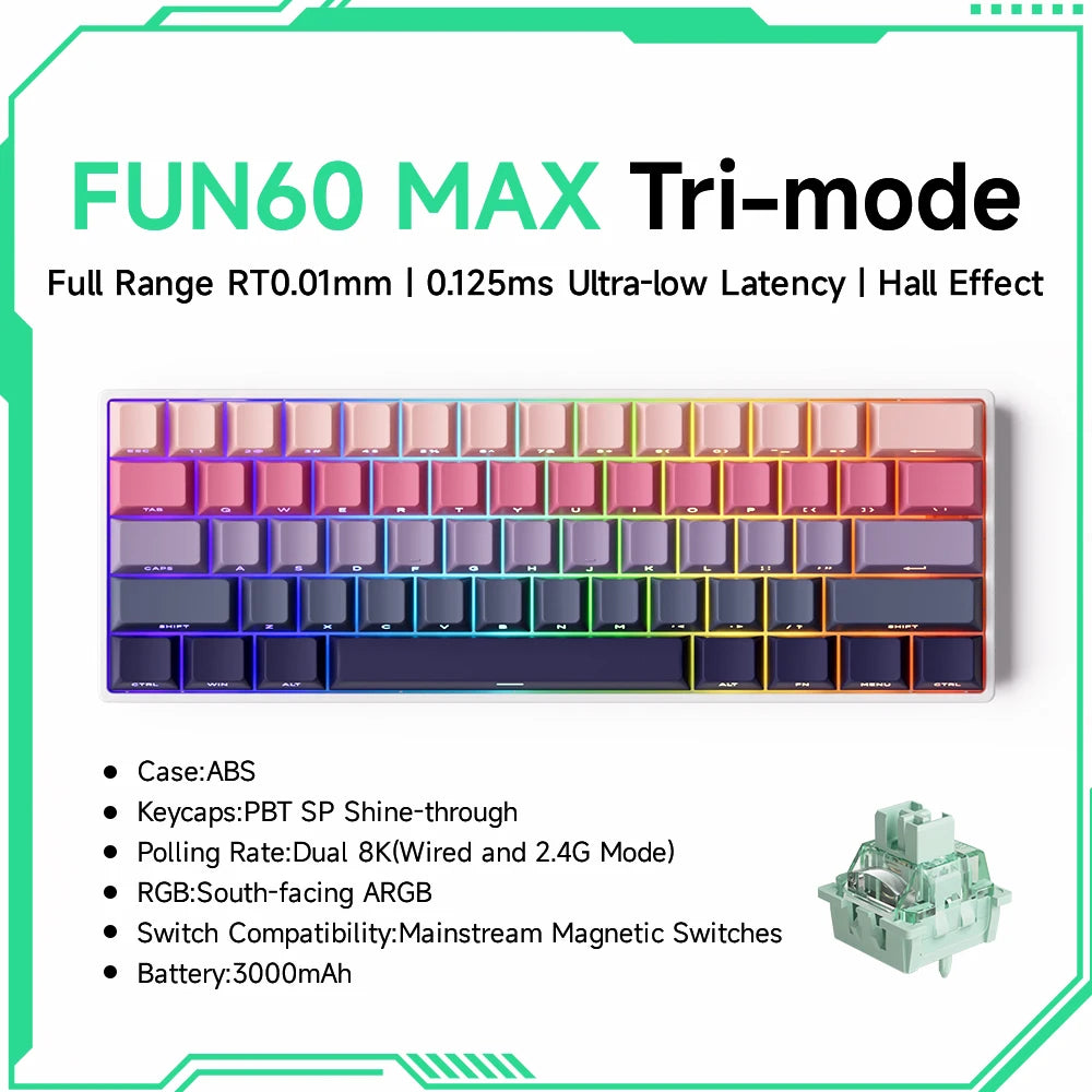 60% Magnetic Switch Gaming Keyboard with Rapid Trigger & 8K ARGB