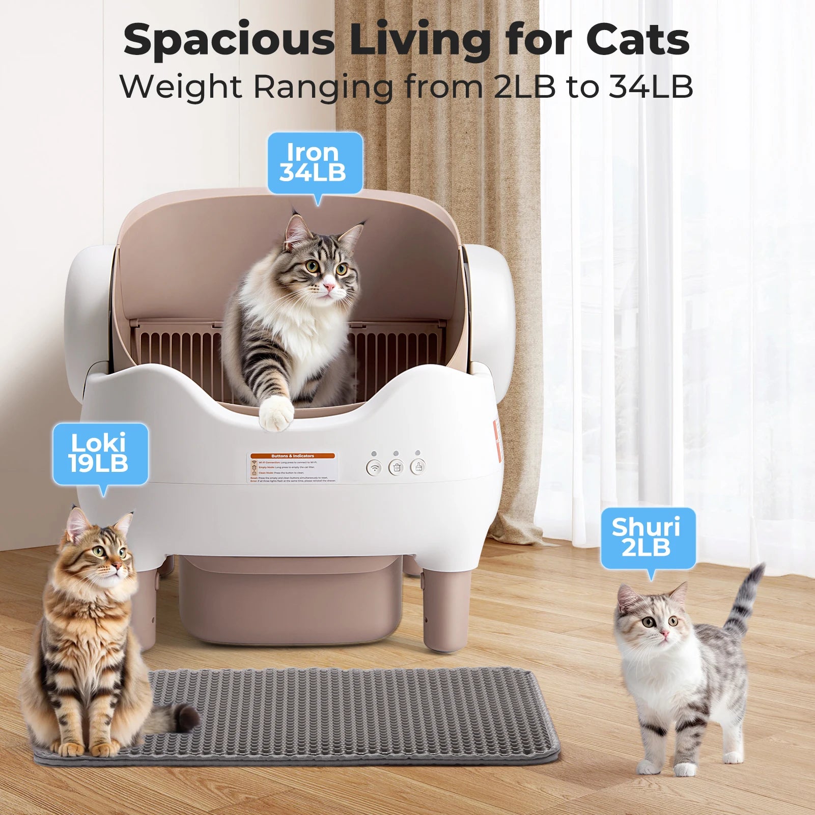 Smart Self-Cleaning Cat Litter Box with App Control & Odor Control