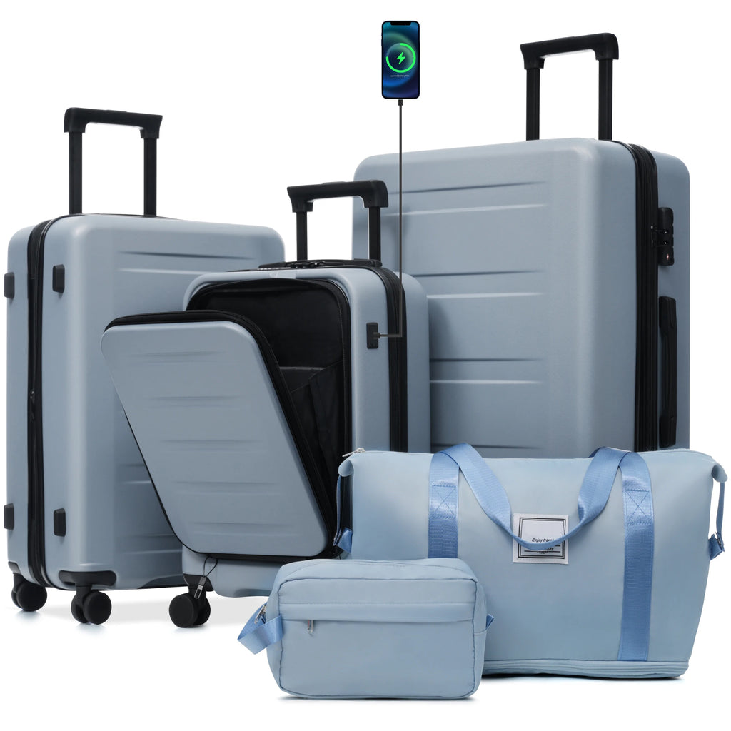 5-Piece Hardside Luggage Set with Front Opening & Spinner Wheels
