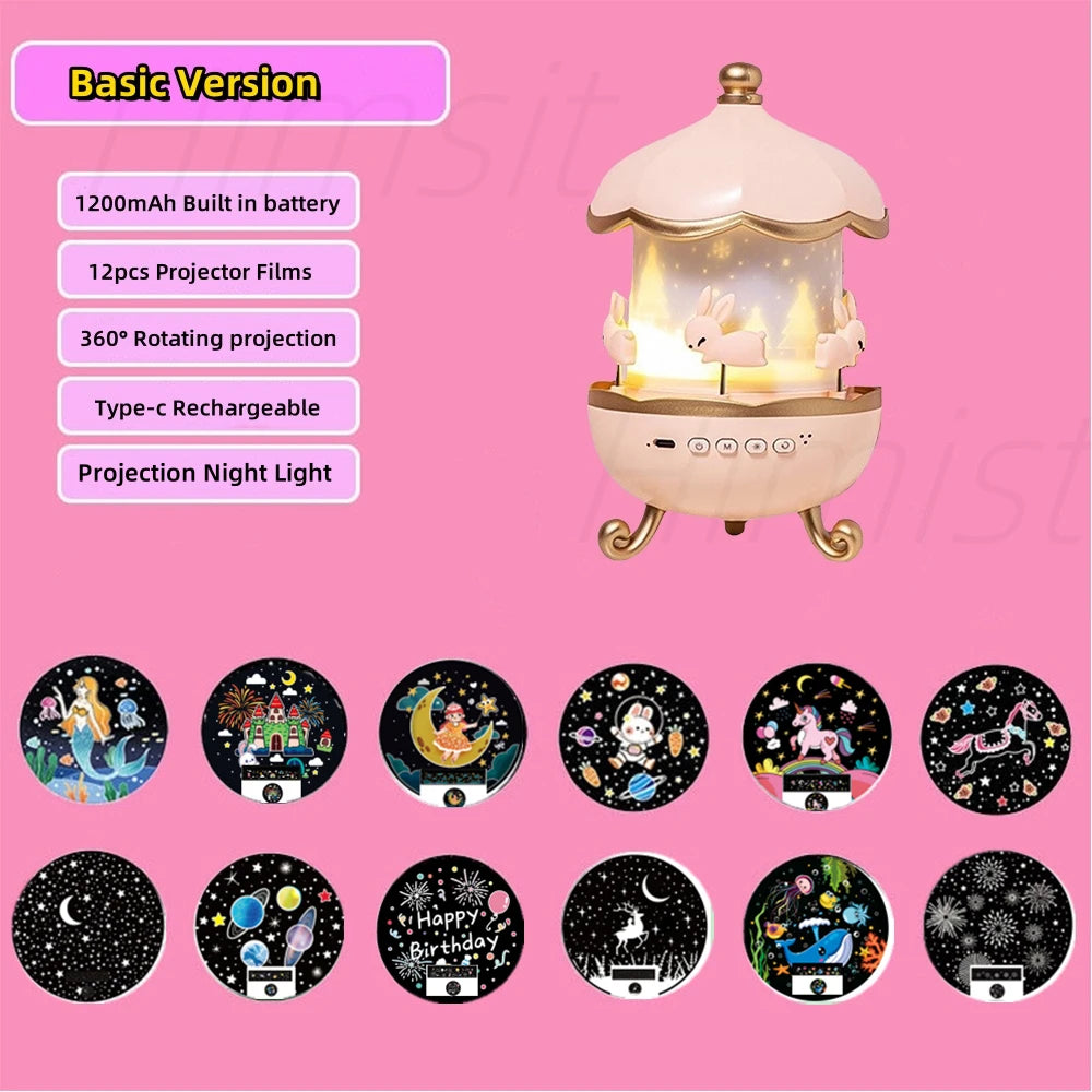 Kids Star Projector with 21 Films & Bluetooth Speaker