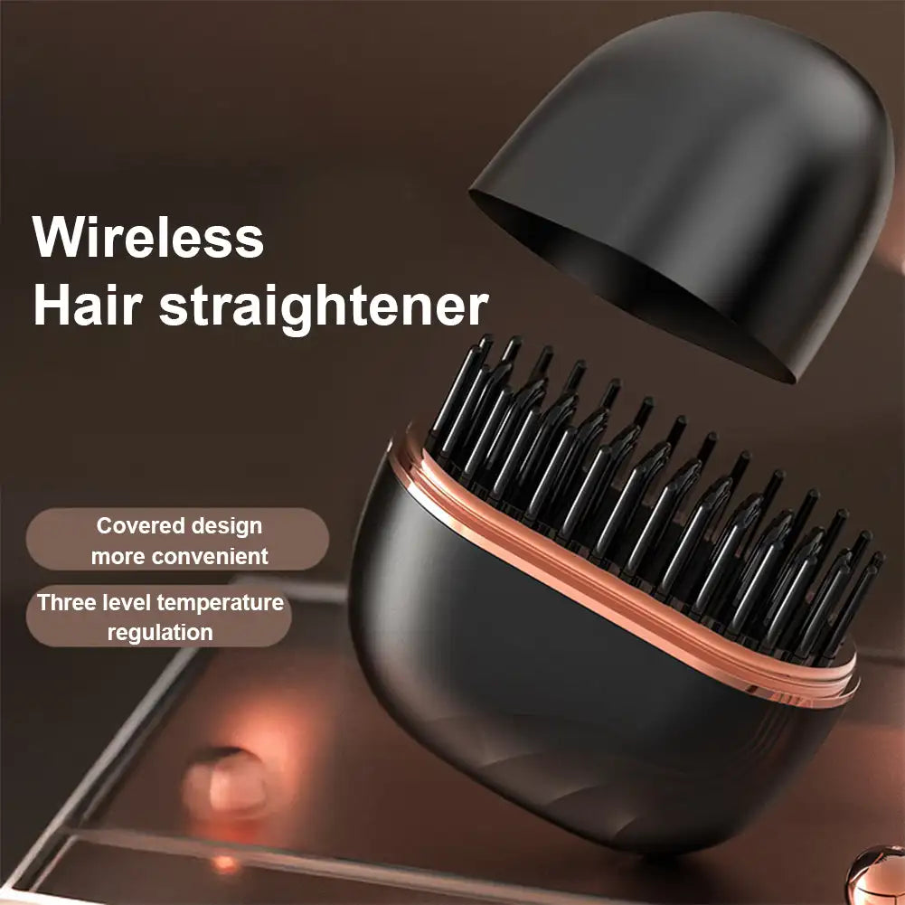 Wireless Mini Hair Straightening Comb & Portable Hair Styler