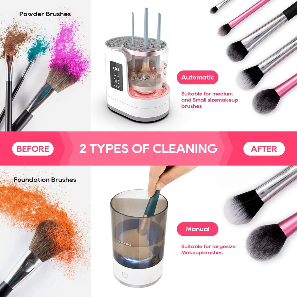 Automatic Makeup Brush Cleaner & Dryer – Rechargeable Cleaning Machine