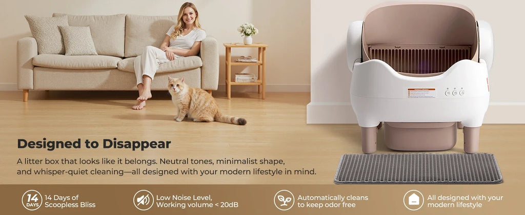 Smart Self-Cleaning Cat Litter Box with App Control & Odor Control