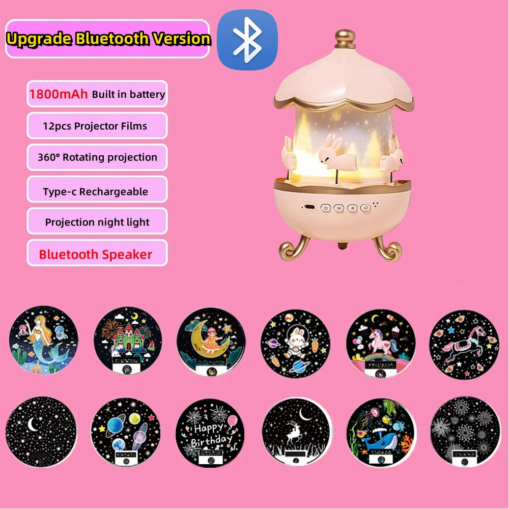 Kids Star Projector with 21 Films & Bluetooth Speaker