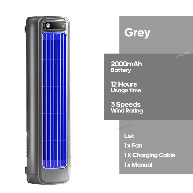 Portable 3-Speed Mini Air Circulator Fan with 2000mAh Battery