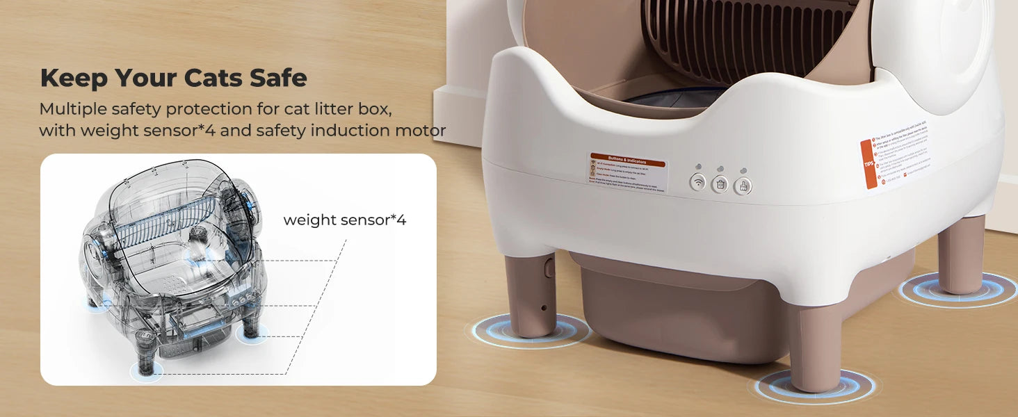 Smart Self-Cleaning Cat Litter Box with App Control & Odor Control