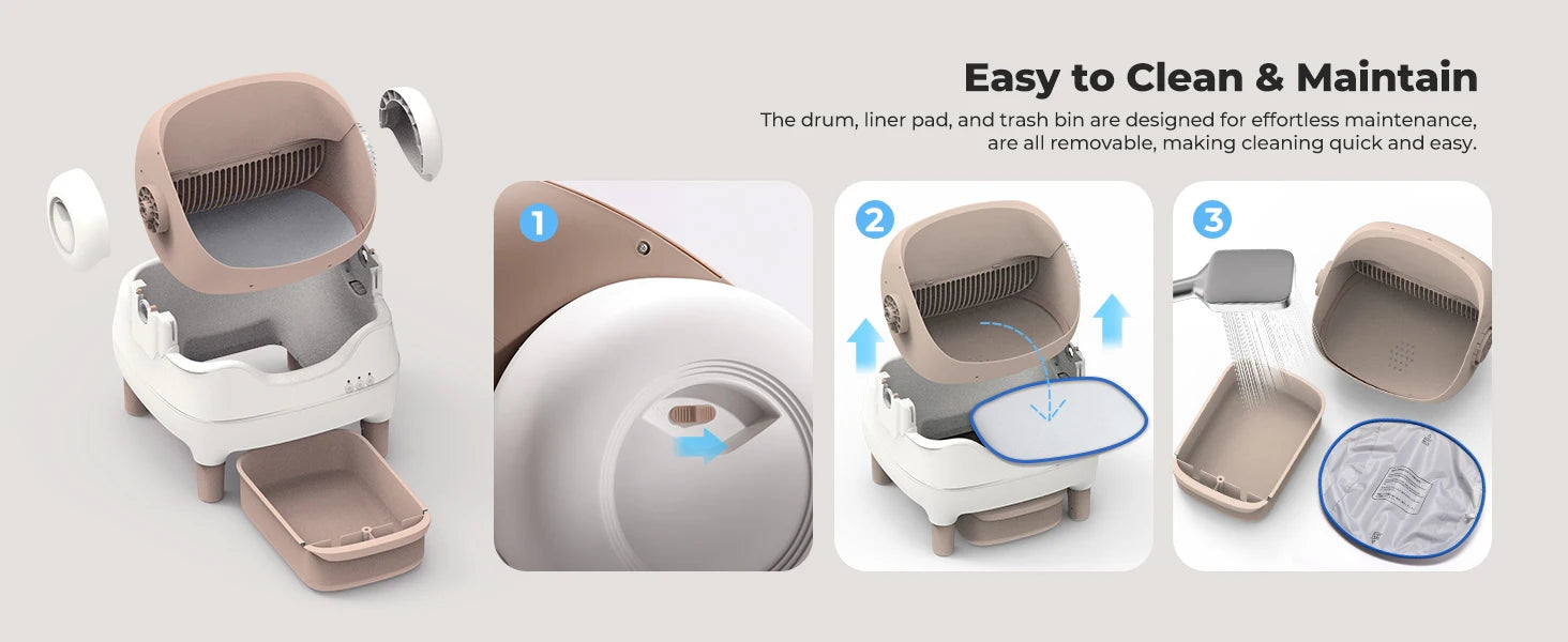 Smart Self-Cleaning Cat Litter Box with App Control & Odor Control