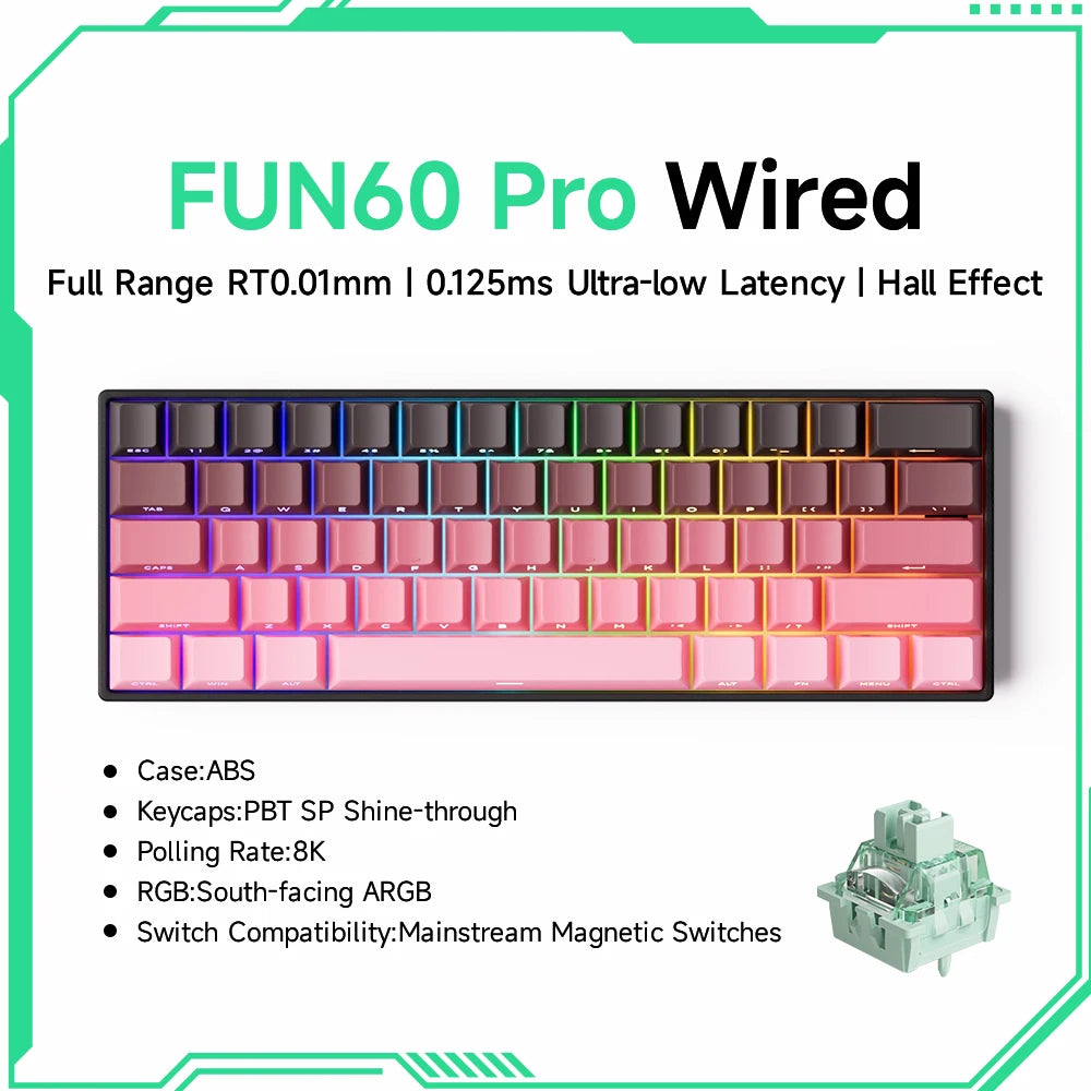 60% Magnetic Switch Gaming Keyboard with Rapid Trigger & 8K ARGB