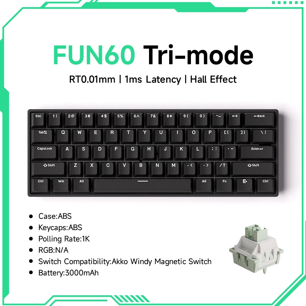 60% Magnetic Switch Gaming Keyboard with Rapid Trigger & 8K ARGB
