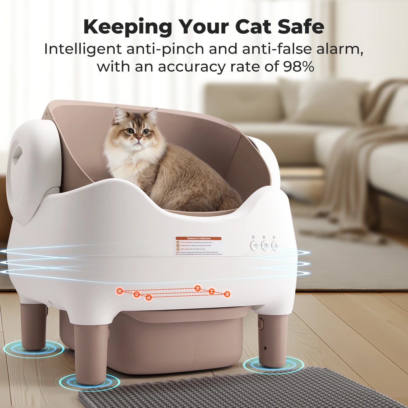 Smart Self-Cleaning Cat Litter Box with App Control & Odor Control