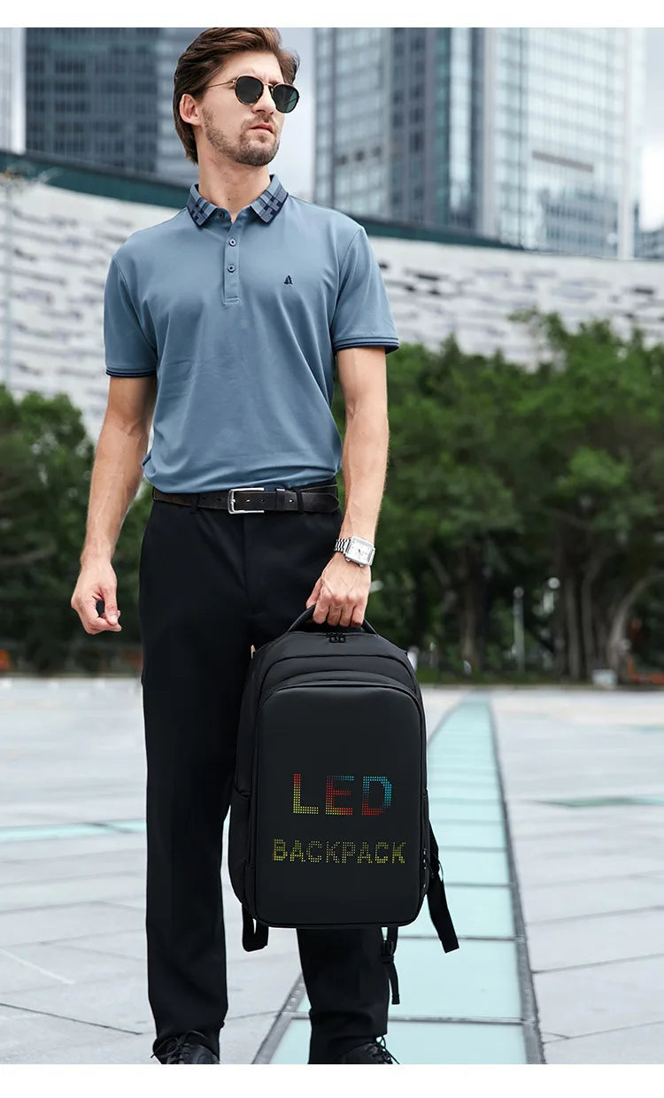 Smart LED Display Laptop Backpack for Travel & School (15.6")