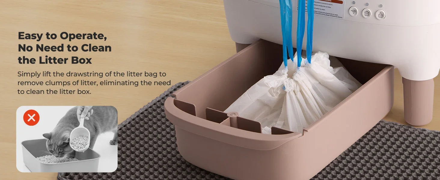 Smart Self-Cleaning Cat Litter Box with App Control & Odor Control