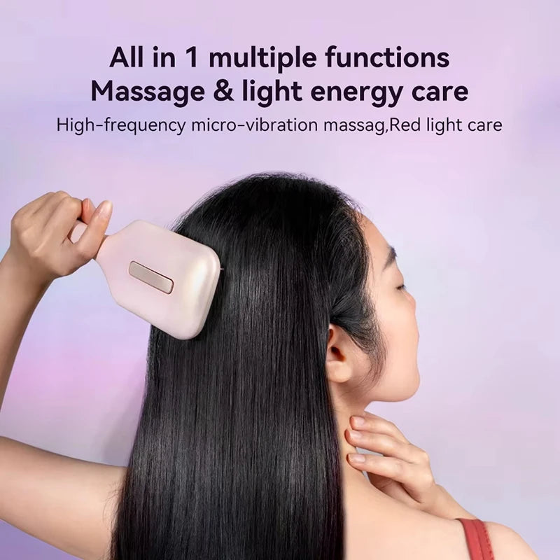 2025 New Vibration Scalp Massage Red Light Guide Comb Hair Growth Care