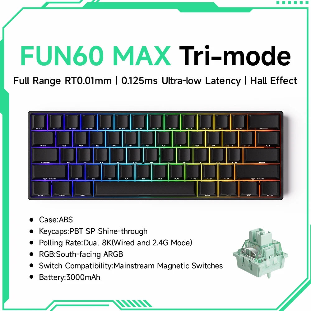 60% Magnetic Switch Gaming Keyboard with Rapid Trigger & 8K ARGB