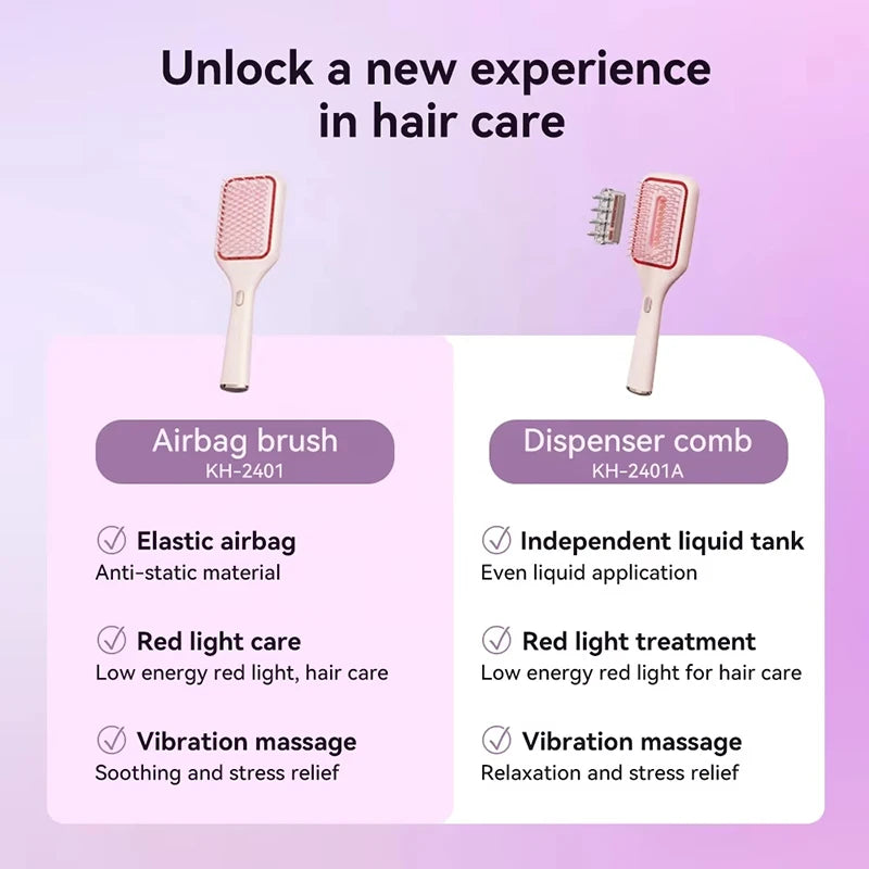 2025 New Vibration Scalp Massage Red Light Guide Comb Hair Growth Care