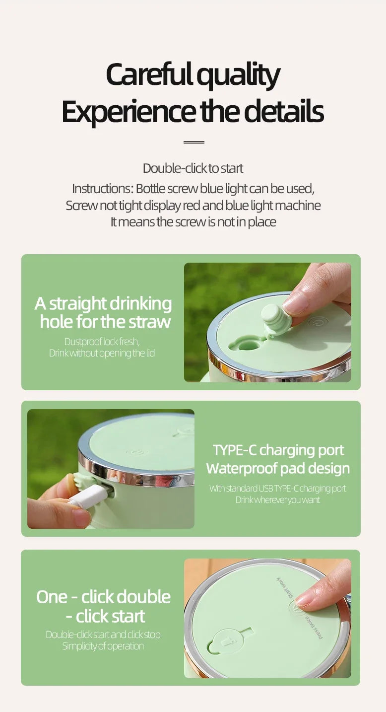 Portable Wireless Electric Juicer Cup  Blender