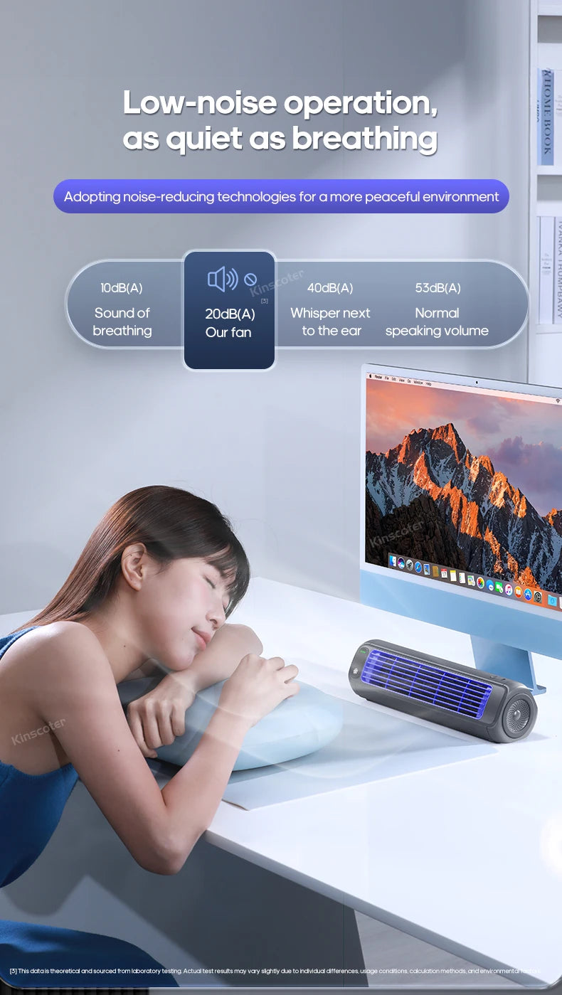 Portable 3-Speed Mini Air Circulator Fan with 2000mAh Battery