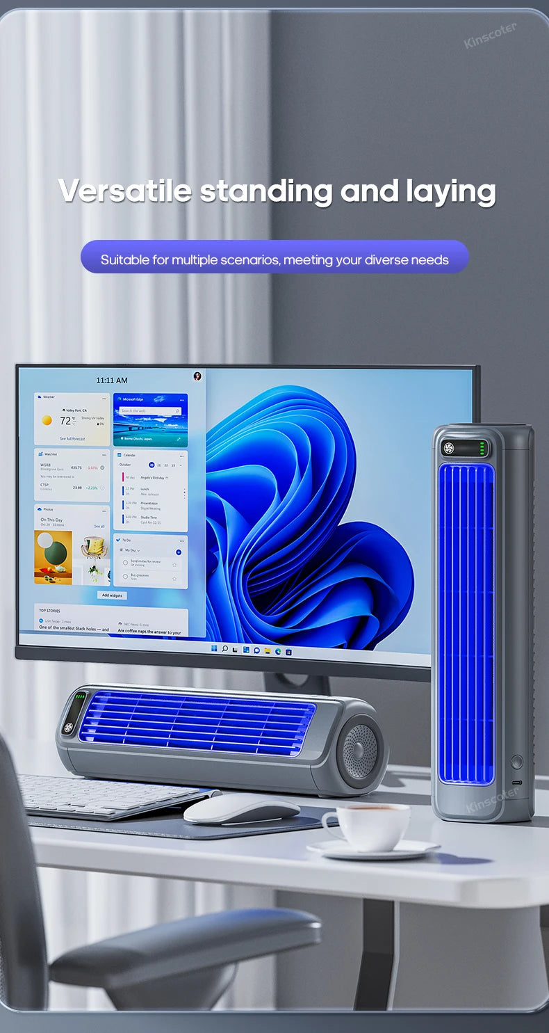 Portable 3-Speed Mini Air Circulator Fan with 2000mAh Battery