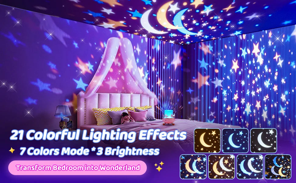 Kids Star Projector with 21 Films & Bluetooth Speaker