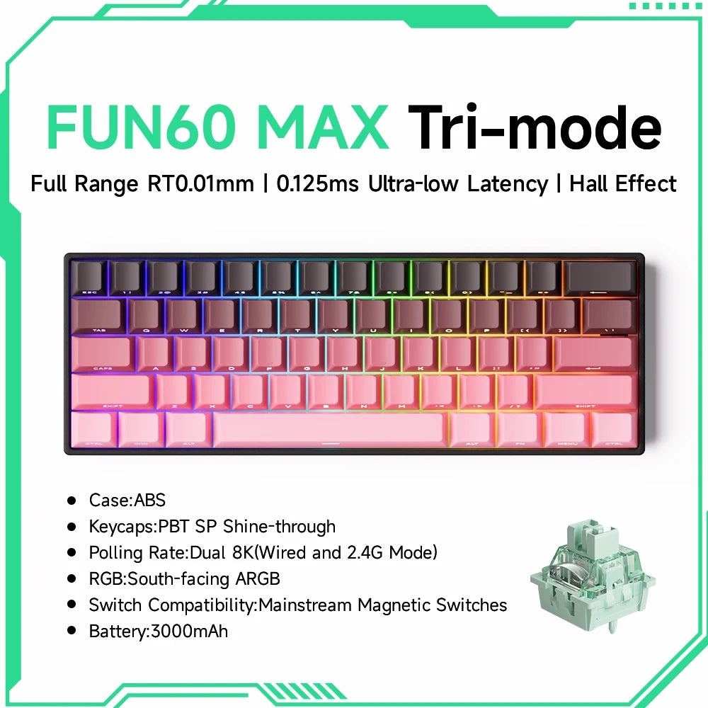 60% Magnetic Switch Gaming Keyboard with Rapid Trigger & 8K ARGB