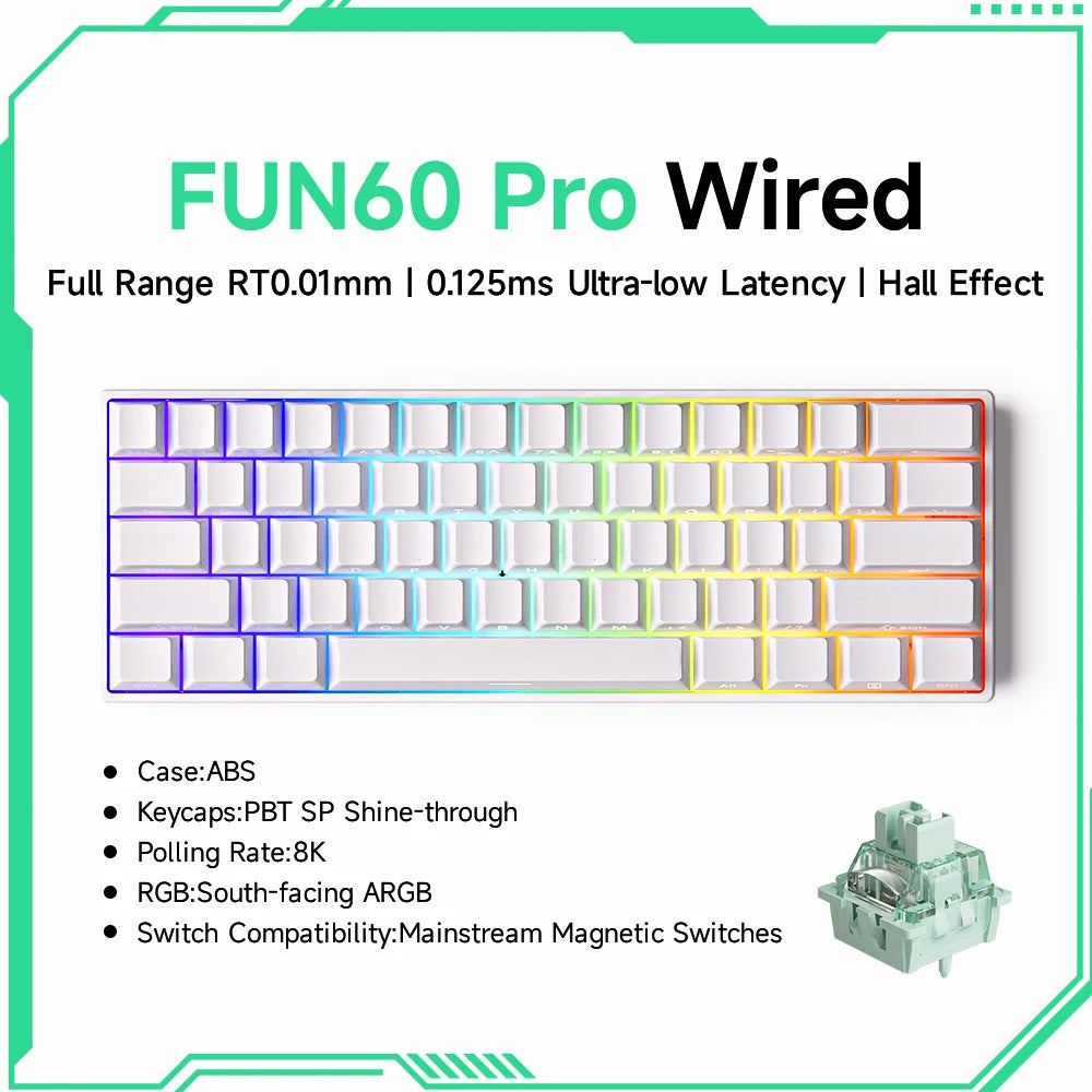 60% Magnetic Switch Gaming Keyboard with Rapid Trigger & 8K ARGB
