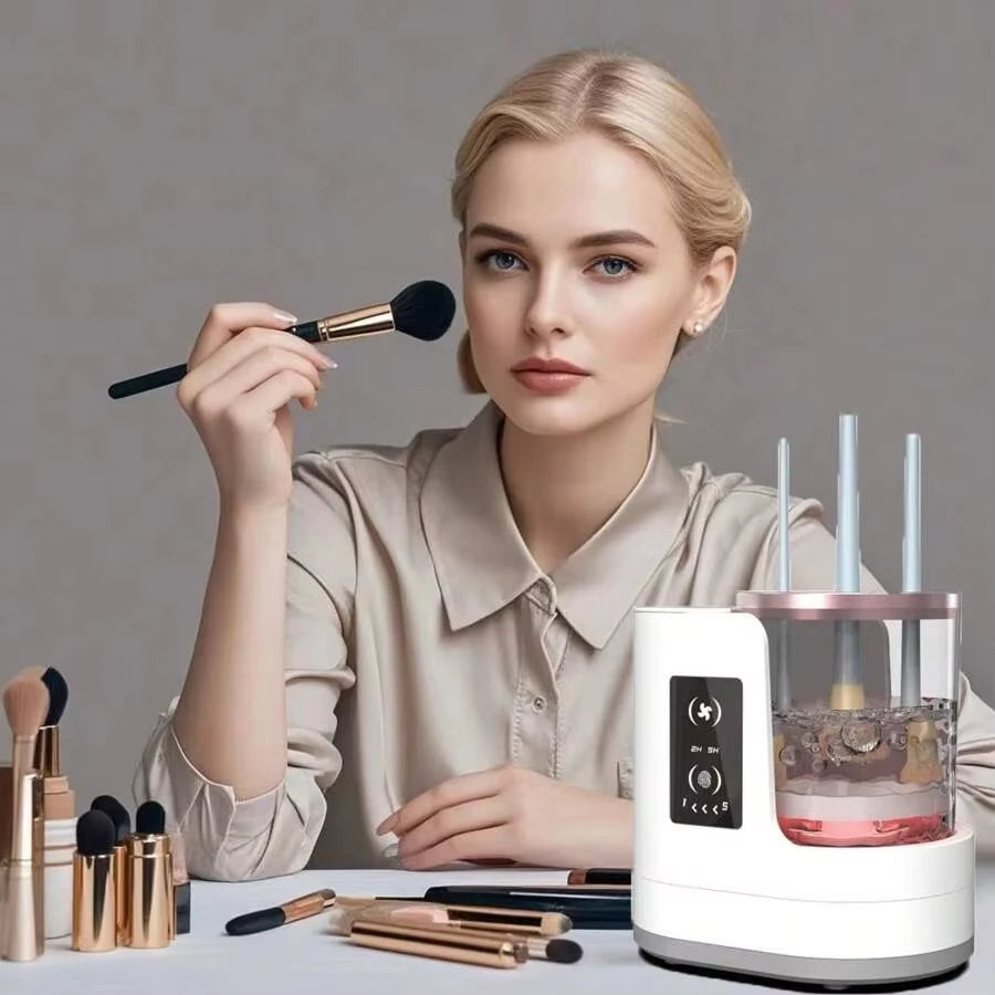 Automatic Makeup Brush Cleaner & Dryer – Rechargeable Cleaning Machine