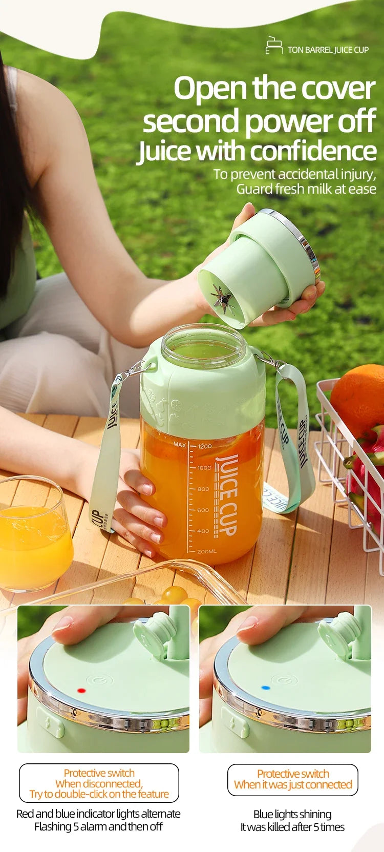 Portable Wireless Electric Juicer Cup  Blender
